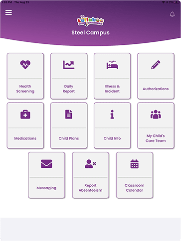 iCareLullaboo Home screen